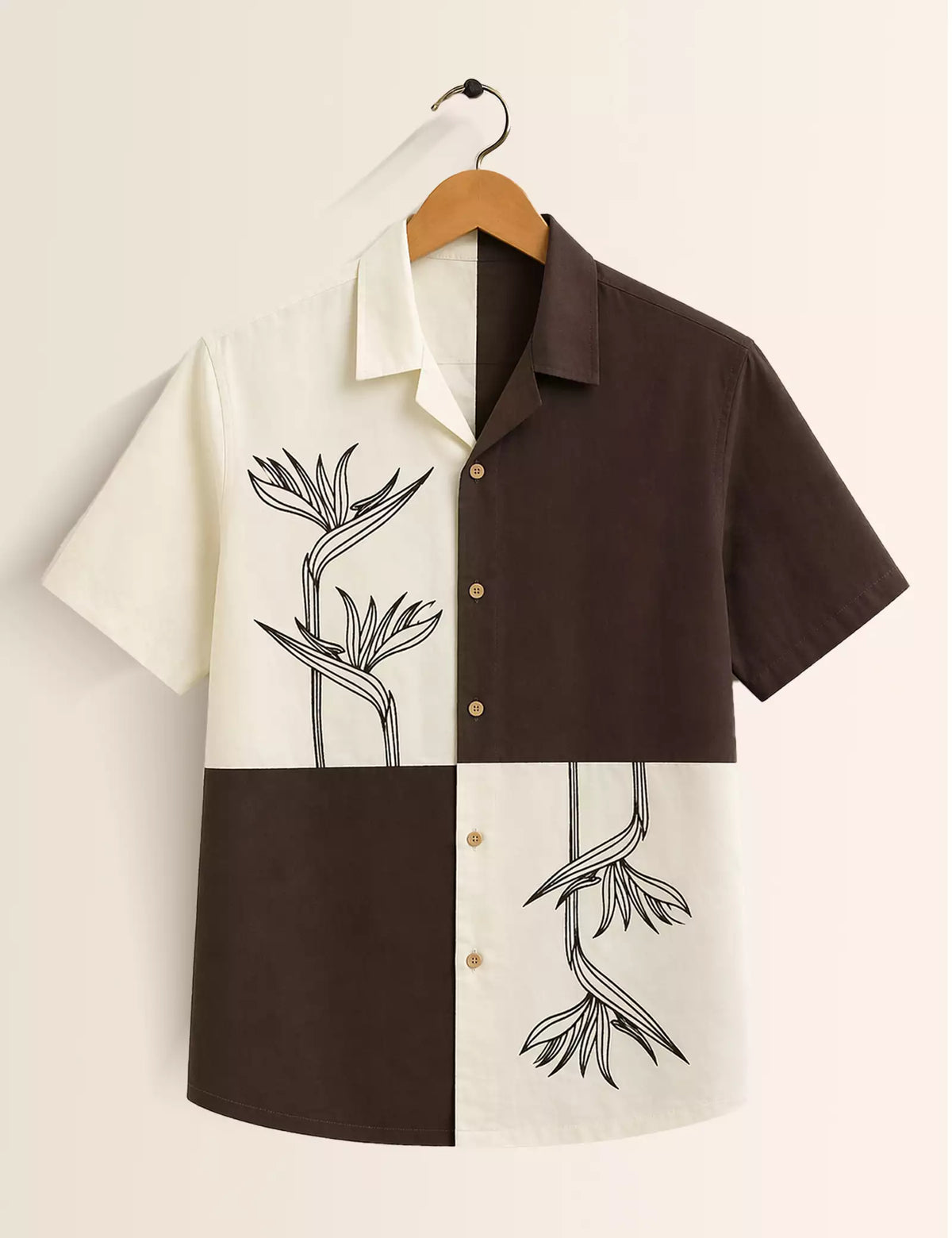 Mirror Flower Printed Half Sleeves Shirt - XPST