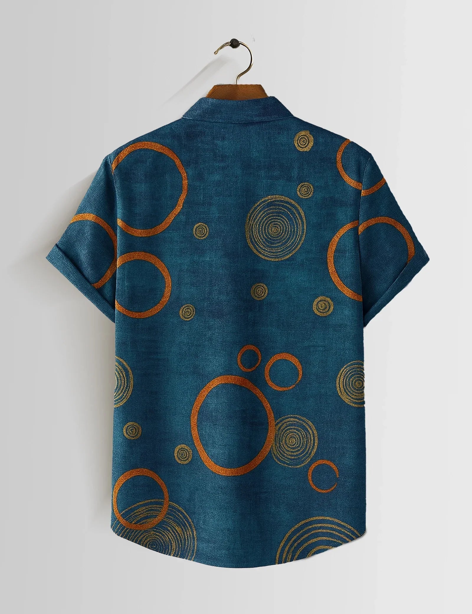 Navy Blue Mandala Printed Mens Half Sleeves Shirts Exclusive - XPST