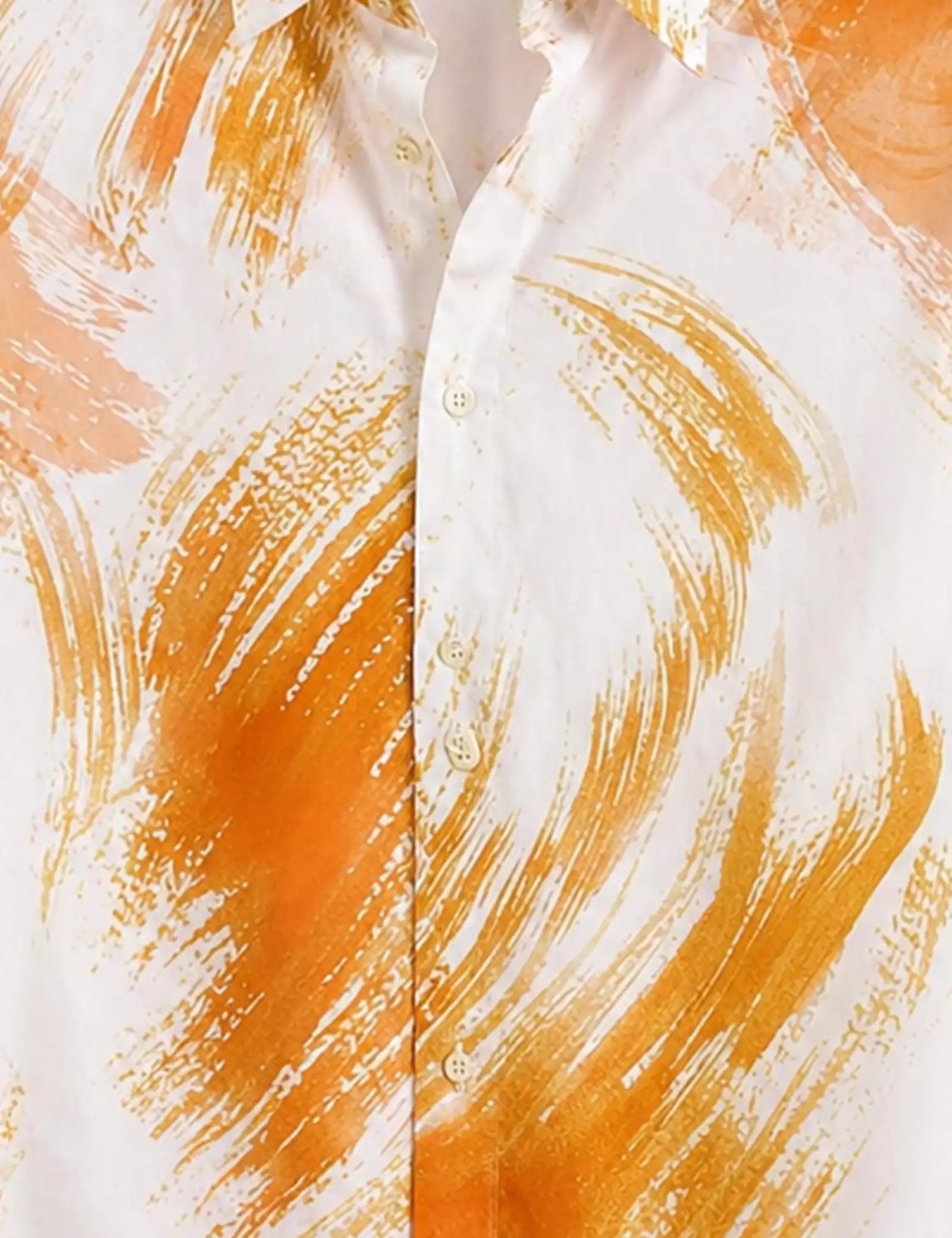 Orange Scratch Printed Half Sleeves Shirt - XPST