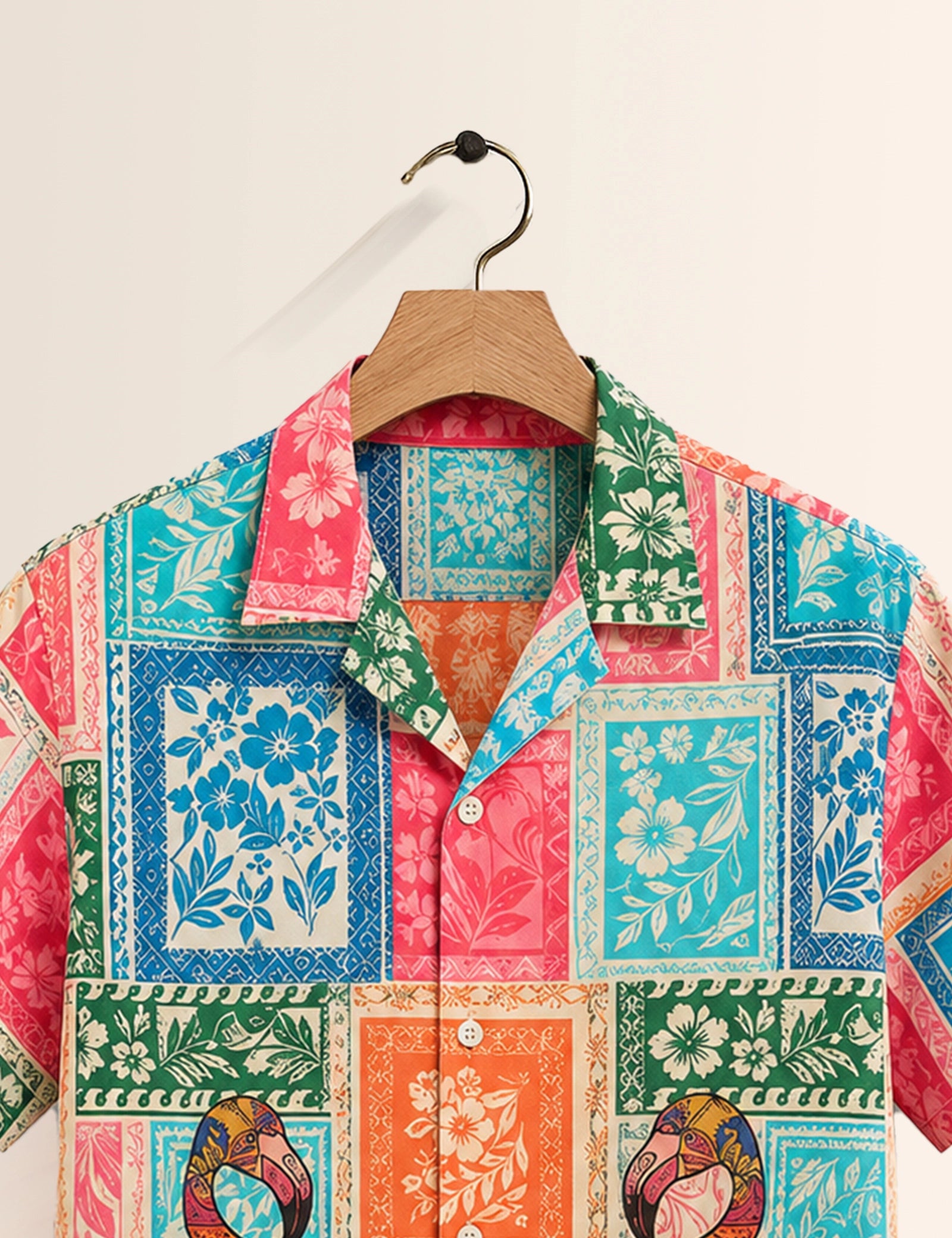 Patch Flamingo Printed Unisex Half Sleeves Shirt