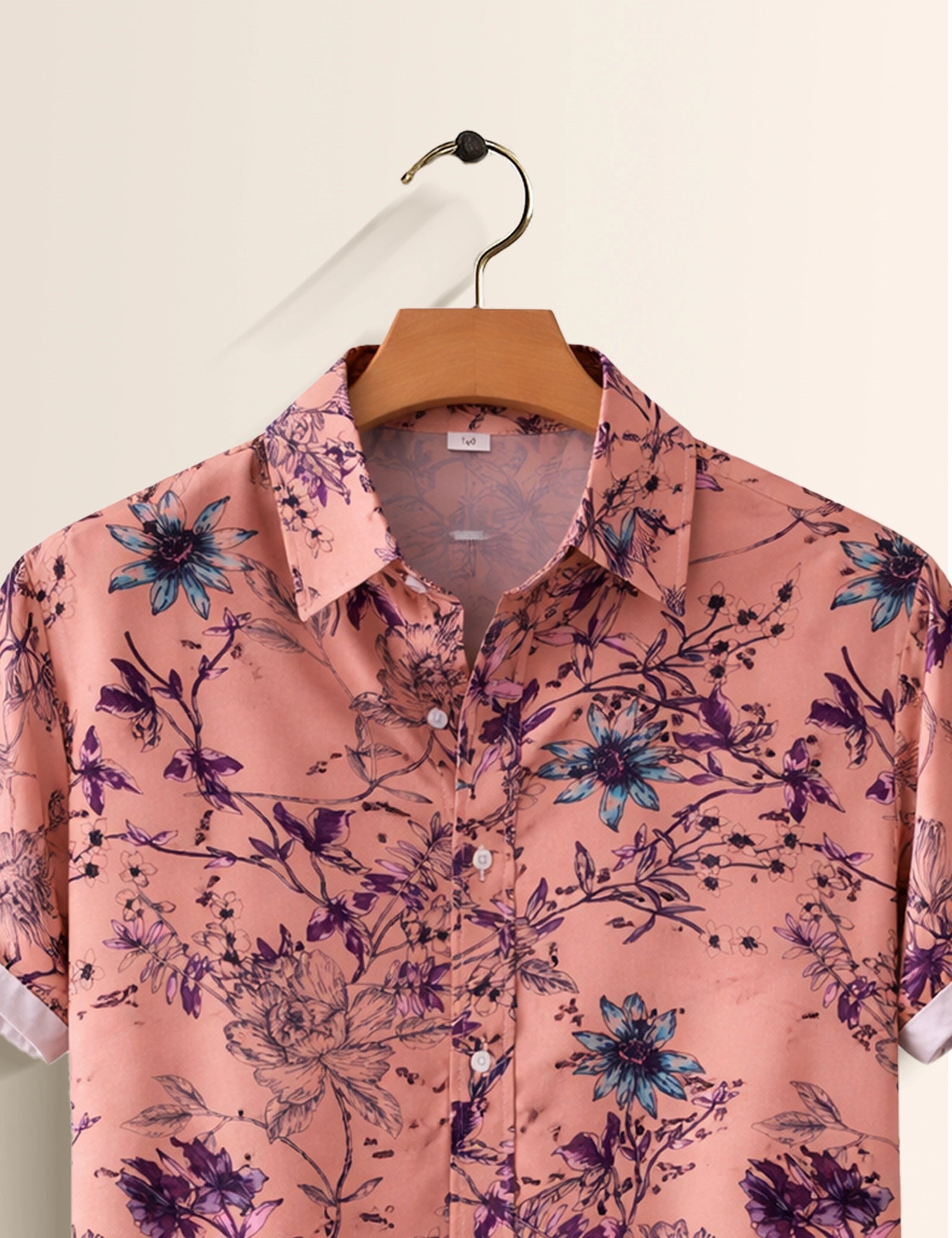 Pink Flory Printed Mens Half Sleeves Shirts Exclusive - XPST
