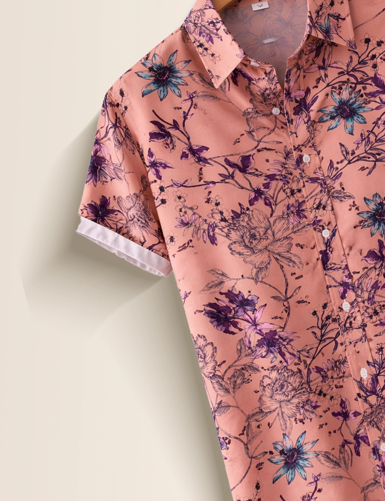 Pink Flory Printed Mens Half Sleeves Shirts Exclusive - XPST
