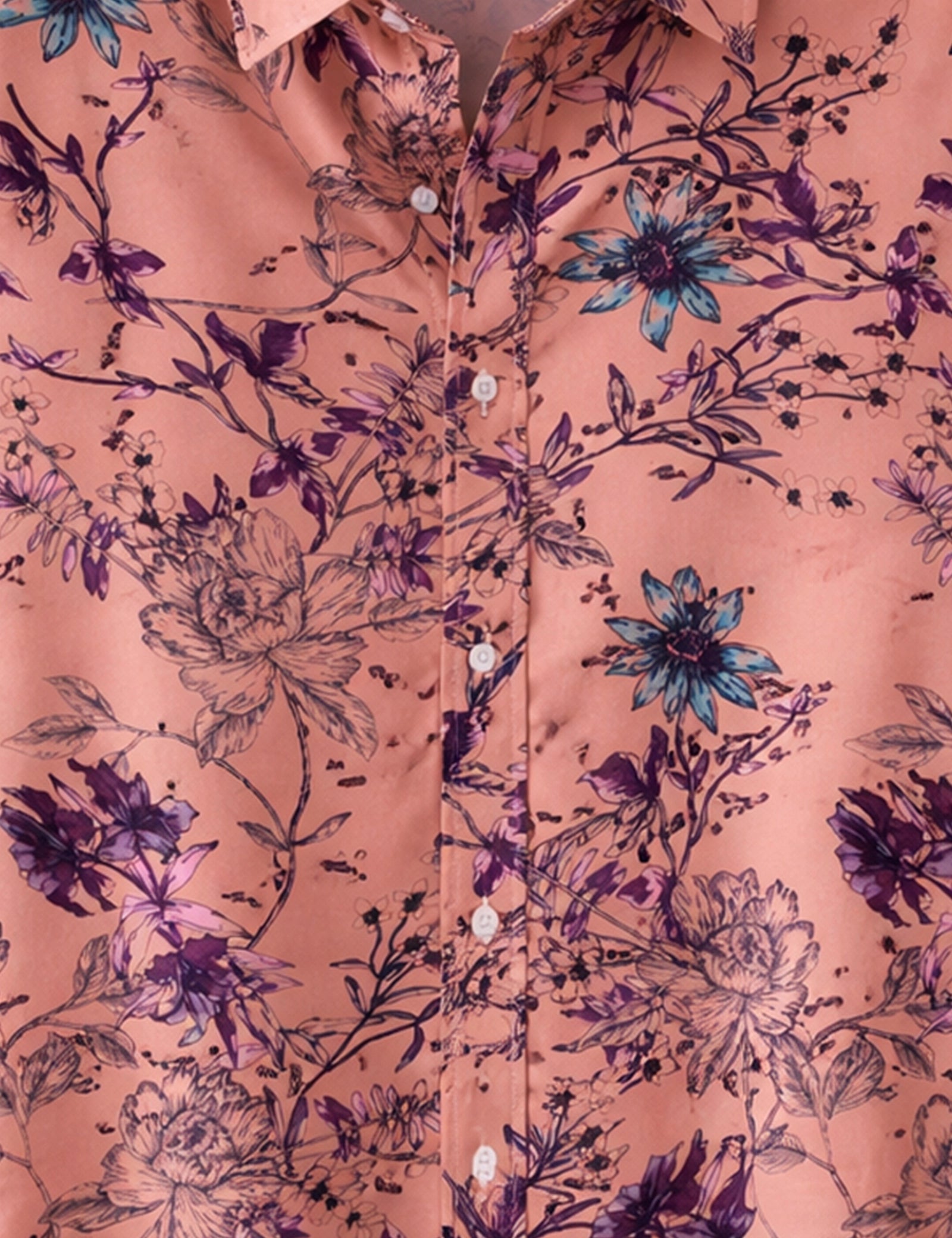 Pink Flory Printed Mens Half Sleeves Shirts Exclusive - XPST