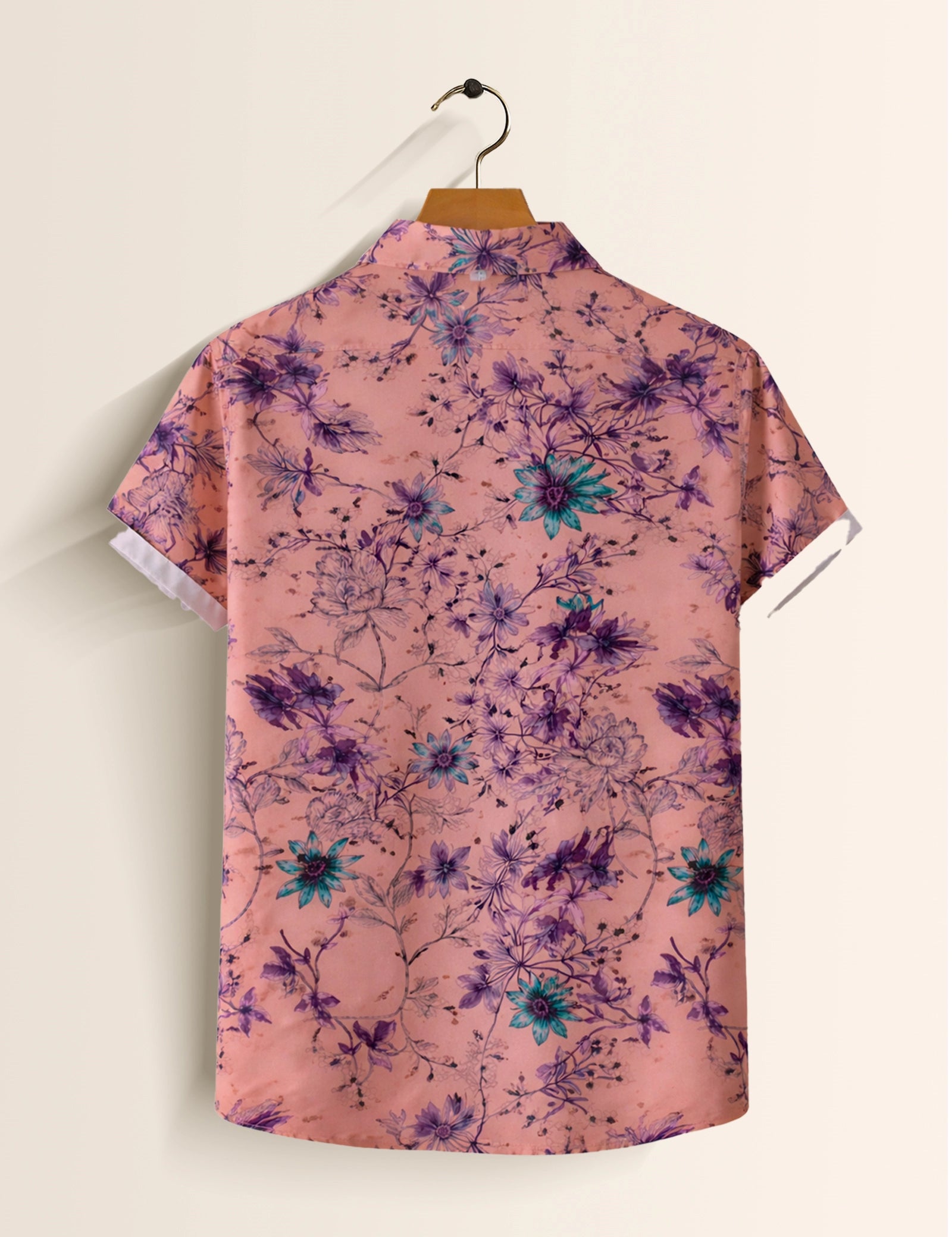 Pink Flory Printed Mens Half Sleeves Shirts Exclusive - XPST