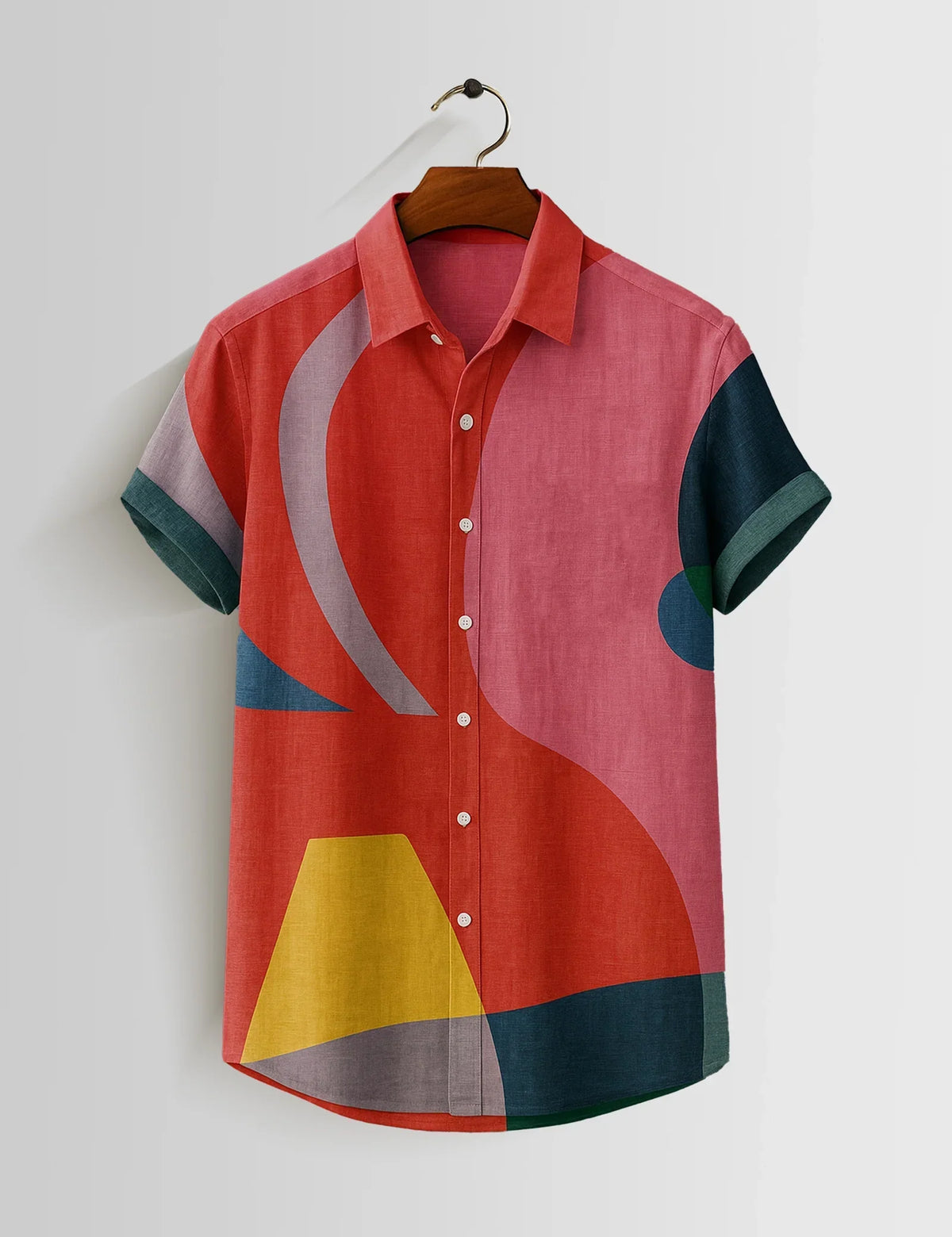 Pink Layer Printed Mens Half Sleeves Shirts Exclusive - XPST