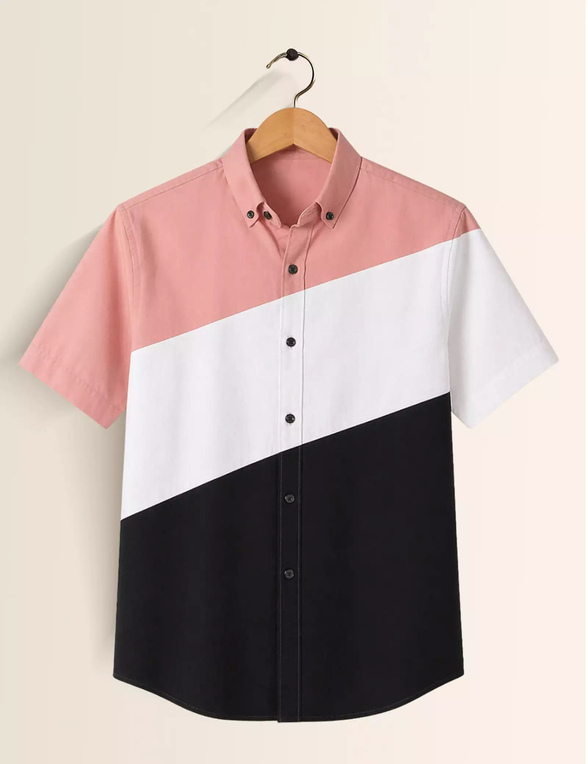 Pink White Black Printed Half Sleeves Shirt - XPST