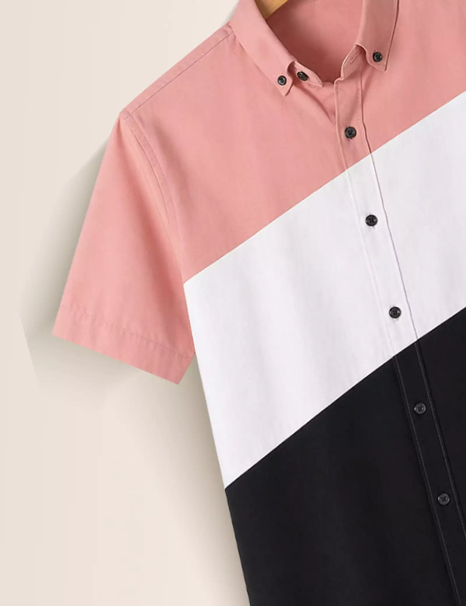 Pink White Black Printed Half Sleeves Shirt - XPST