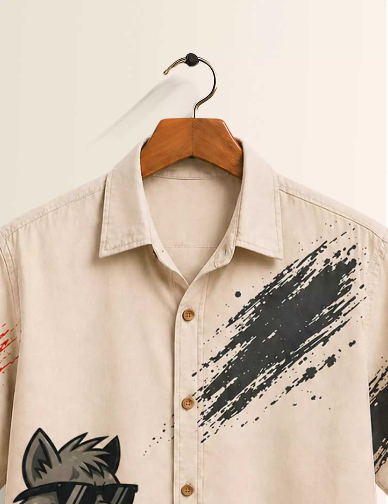 Rabbit Printed Half Sleeves Shirt - XPST