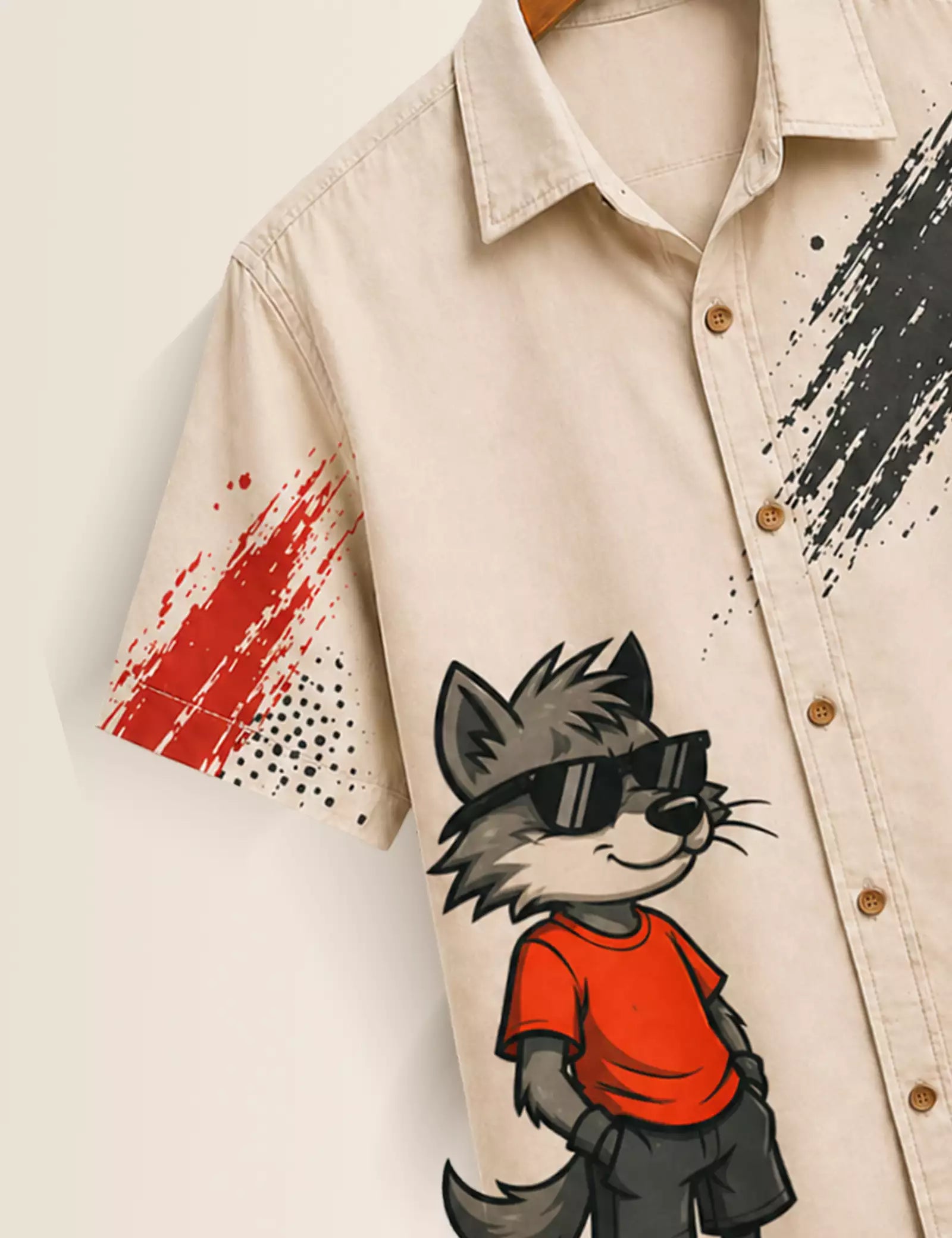 Rabbit Printed Half Sleeves Shirt - XPST
