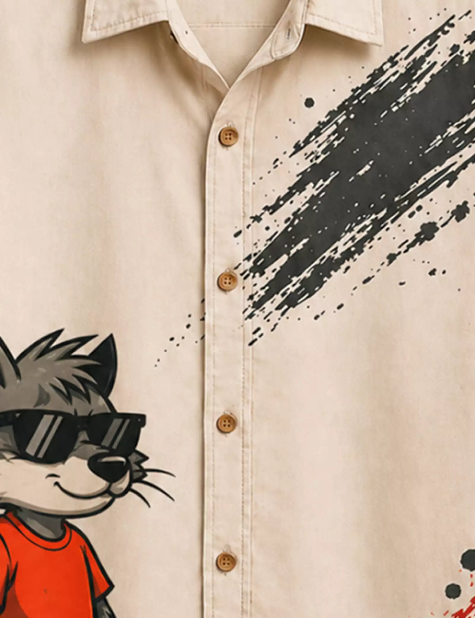 Rabbit Printed Half Sleeves Shirt - XPST