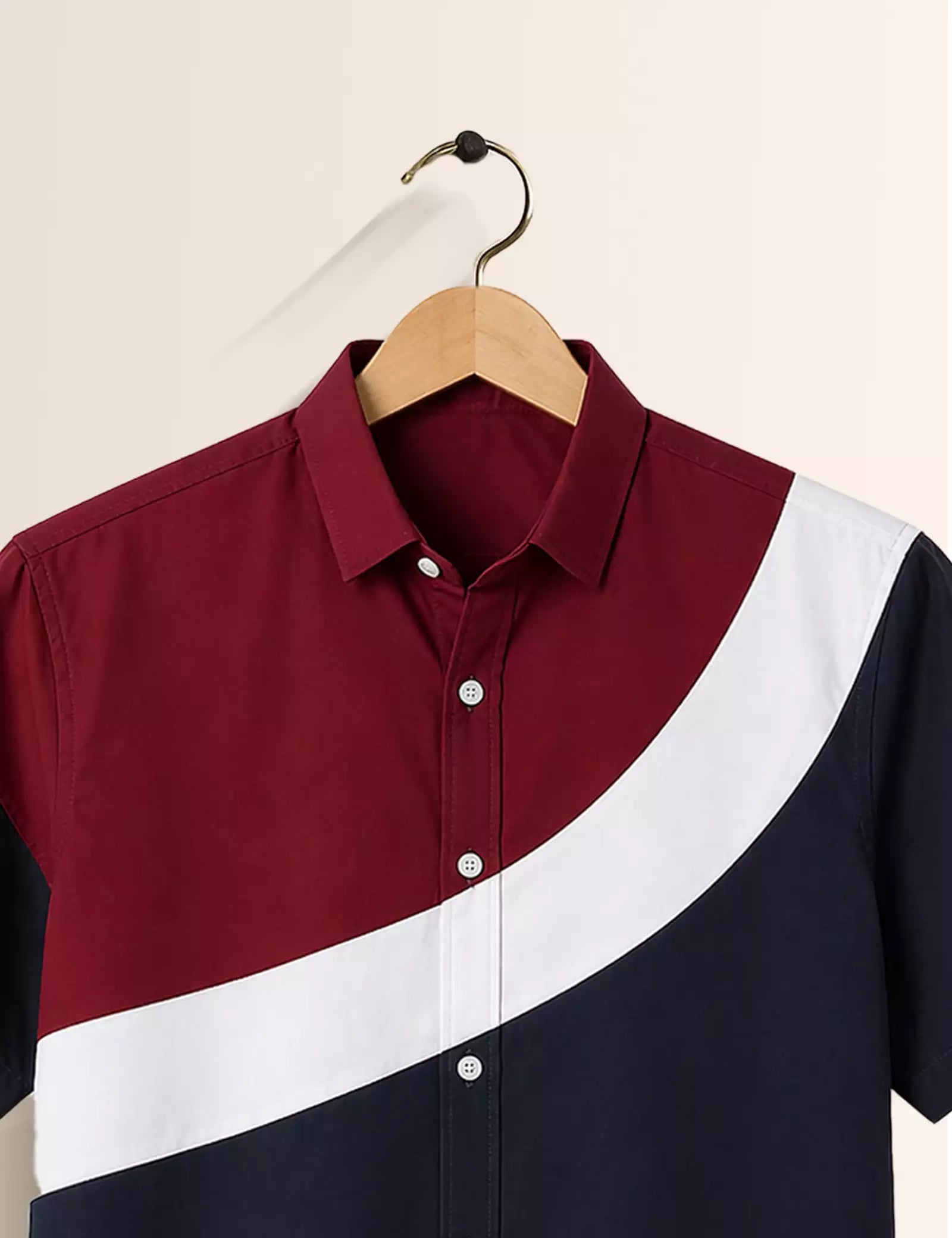 Red Navy Printed Half Sleeves Shirt - XPST