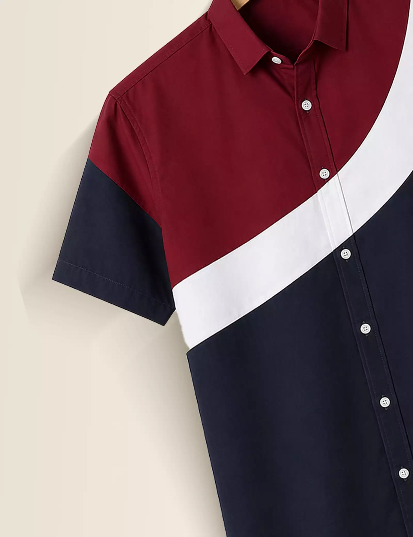 Red Navy Printed Half Sleeves Shirt - XPST