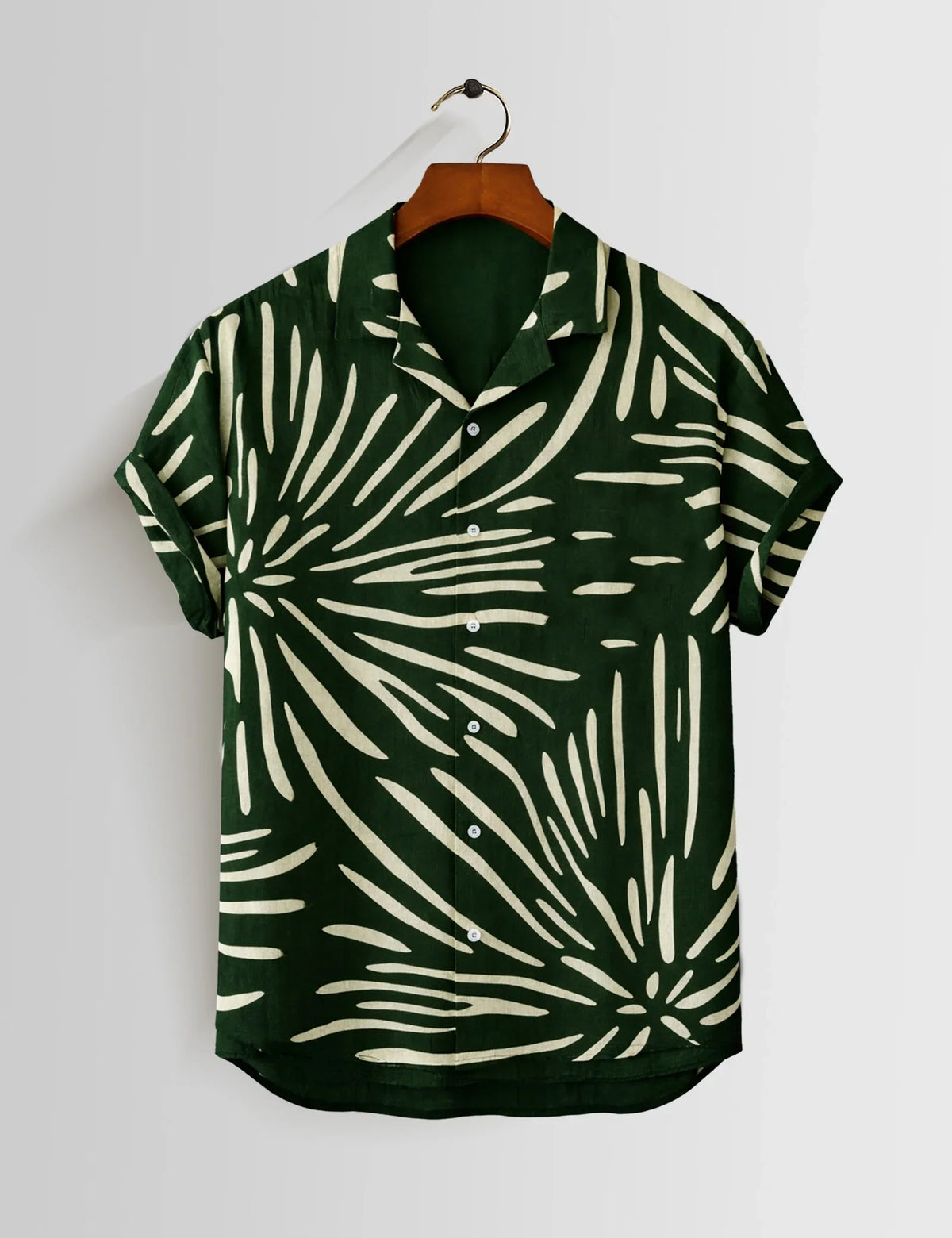 Tropical Green Printed Mens Half Sleeves Shirts Exclusive - XPST