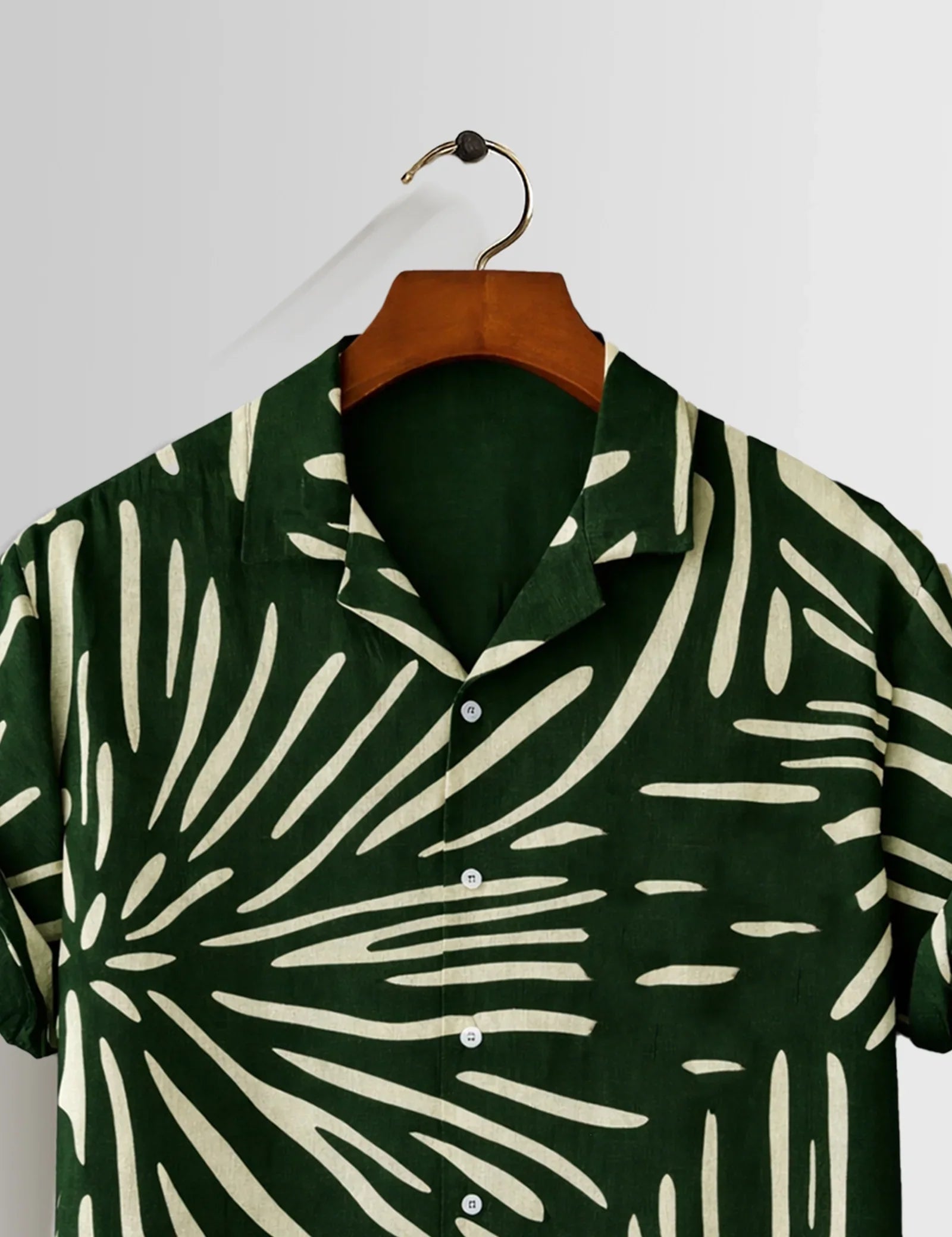 Tropical Green Printed Mens Half Sleeves Shirts Exclusive - XPST