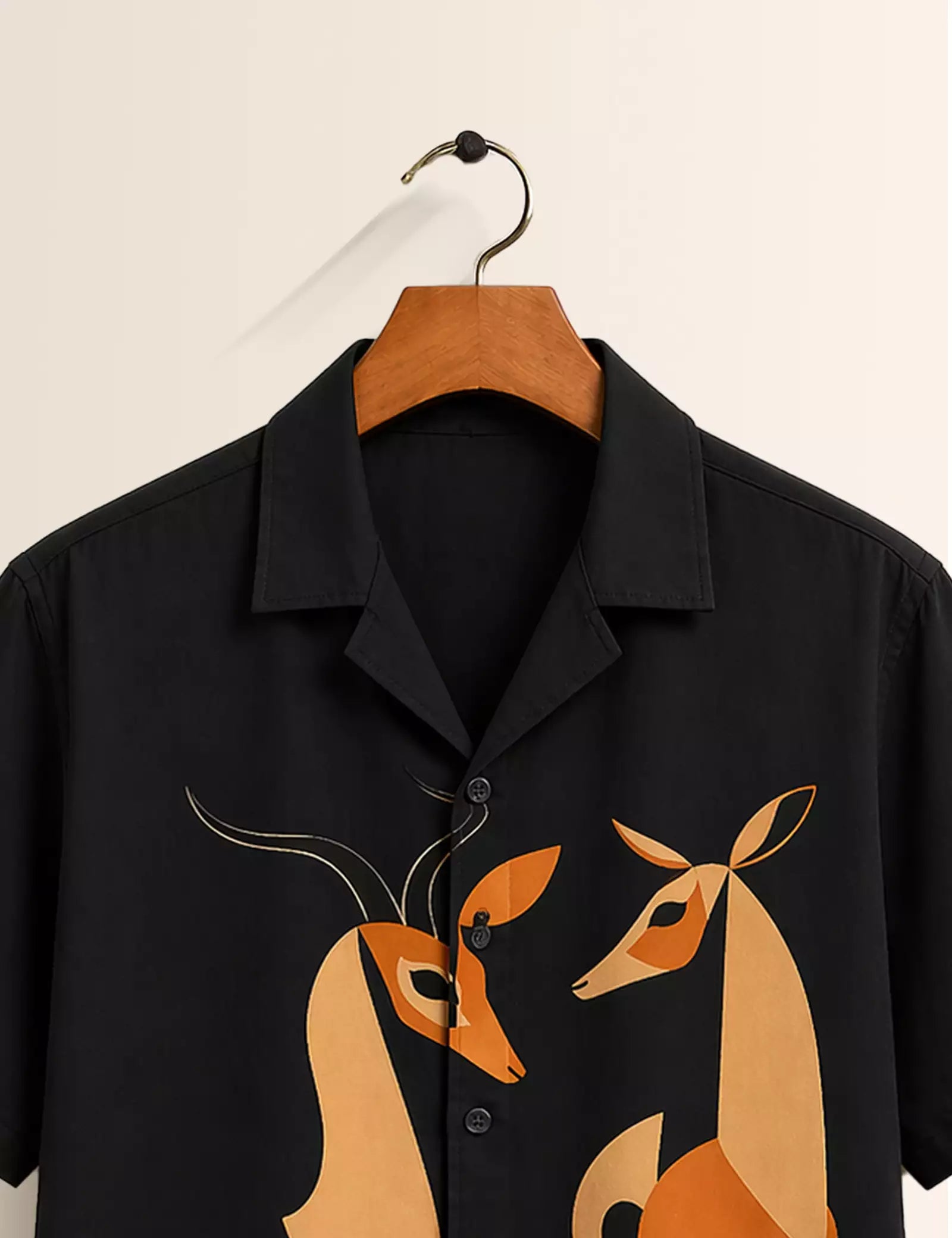 Two Deer Printed Half Sleeves Shirt - XPST
