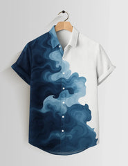 Watery Wave Printed Mens Half Sleeves Shirts Exclusive - XPST
