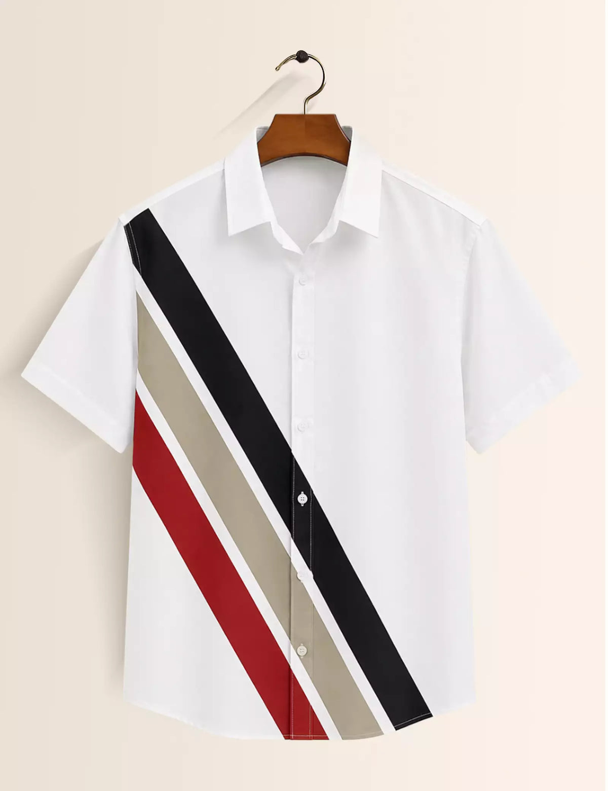 White Lines Printed Half Sleeves Shirt - XPST