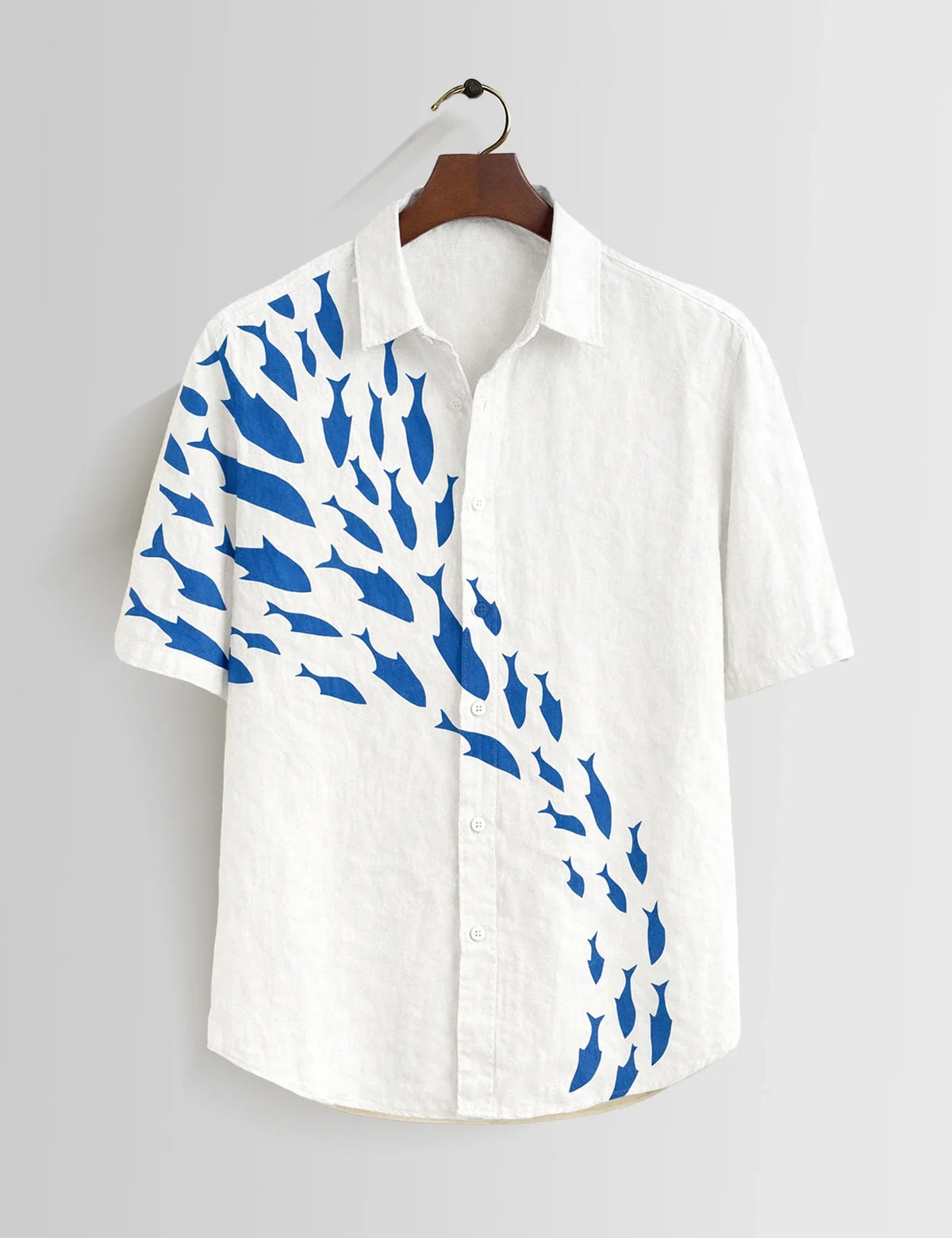 White Dolphin Printed Mens Half Sleeves Shirts Exclusive - XPST