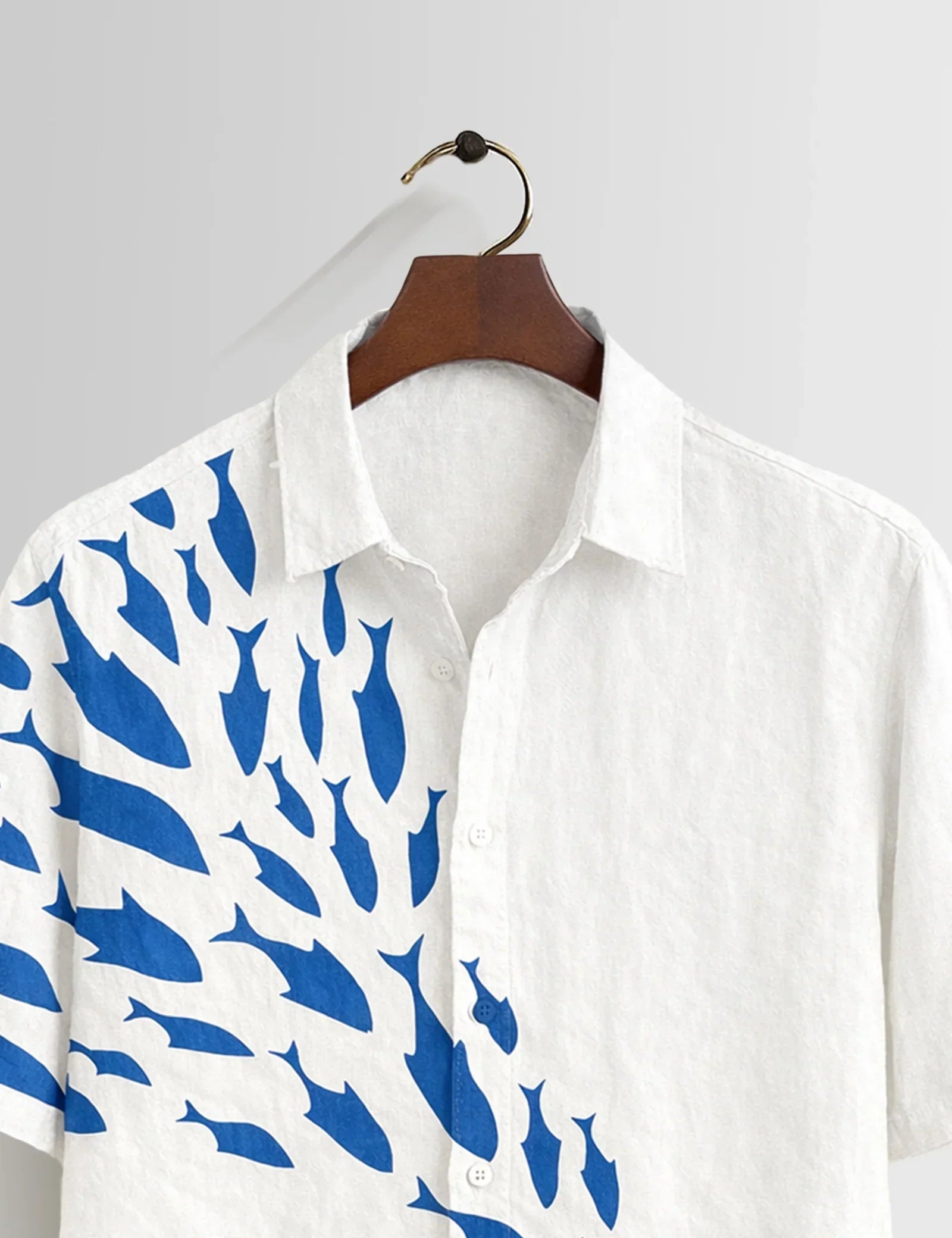 White Dolphin Printed Mens Half Sleeves Shirts Exclusive - XPST