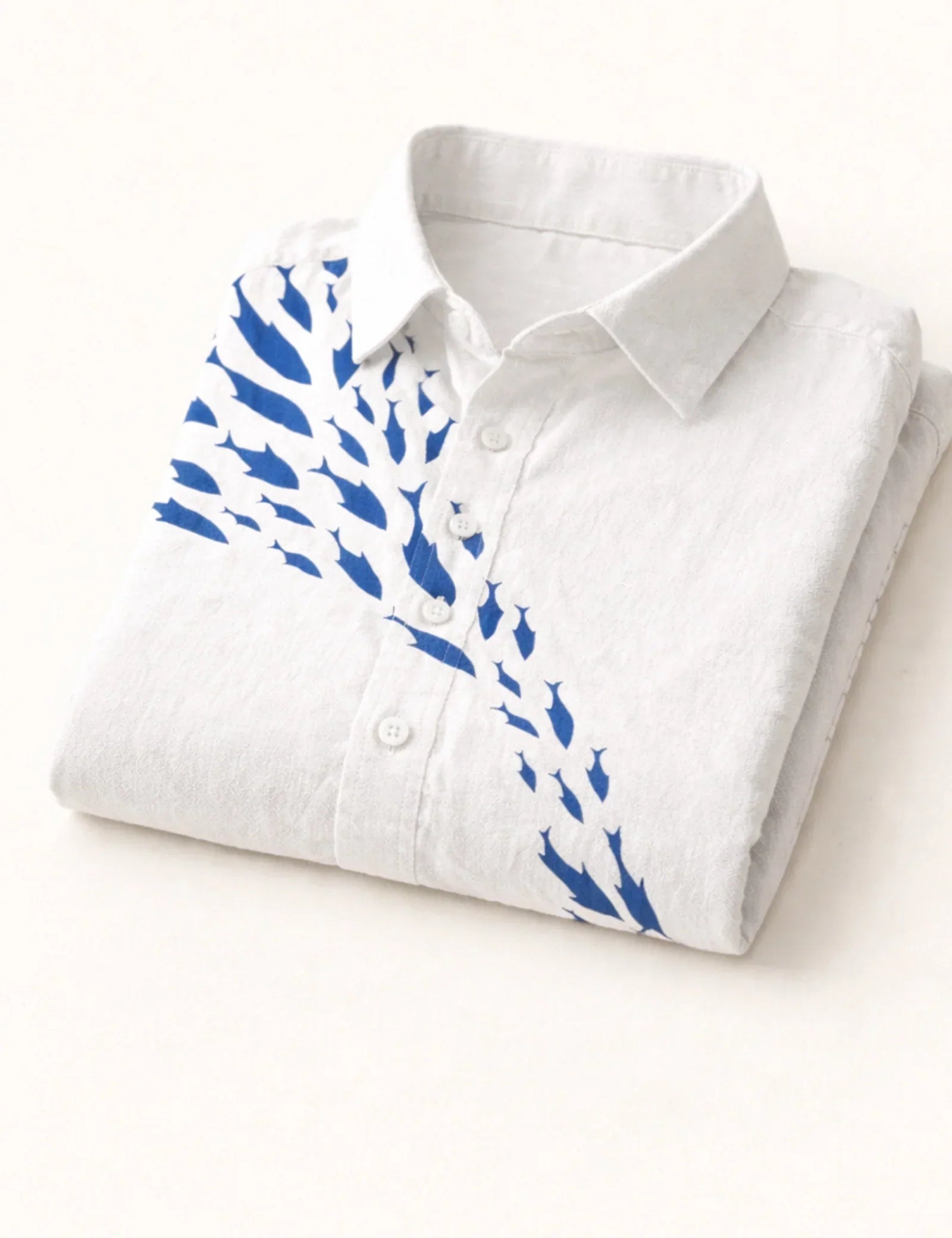 White Dolphin Printed Mens Half Sleeves Shirts Exclusive - XPST White Dolphin Printed Mens Half Sleeves Shirts Exclusive - XPST
