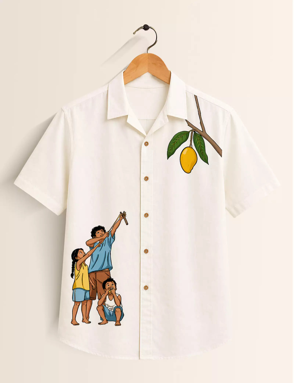 WHT Mango Printed Half Sleeves Shirt - XPST