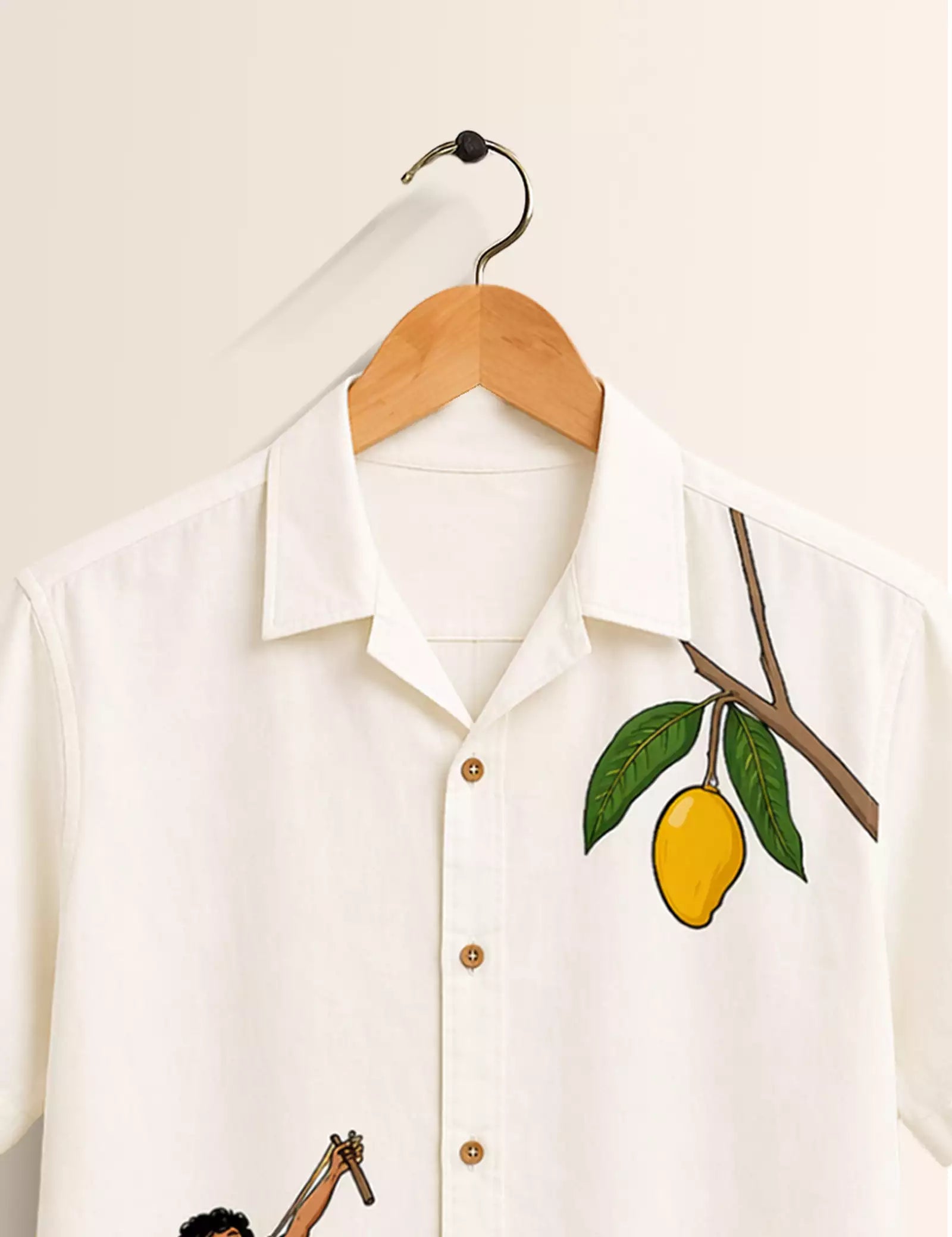 WHT Mango Printed Half Sleeves Shirt - XPST