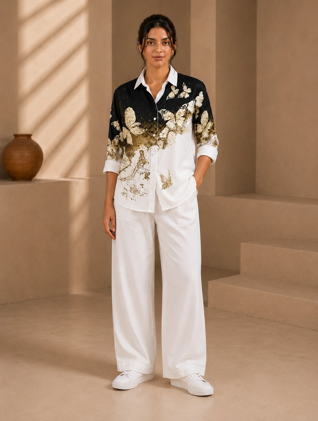 Golden Butterfly Full Sleeves Shirts - XPST