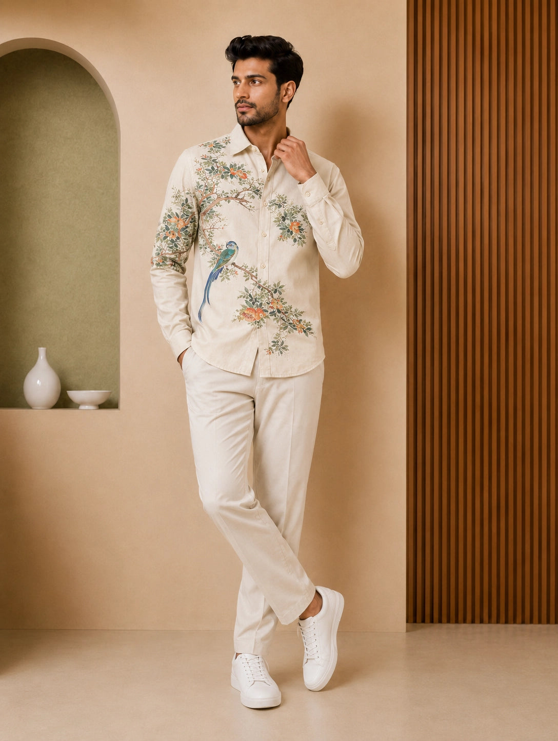 Green Parrot Type Full Sleeves Shirts - XPST