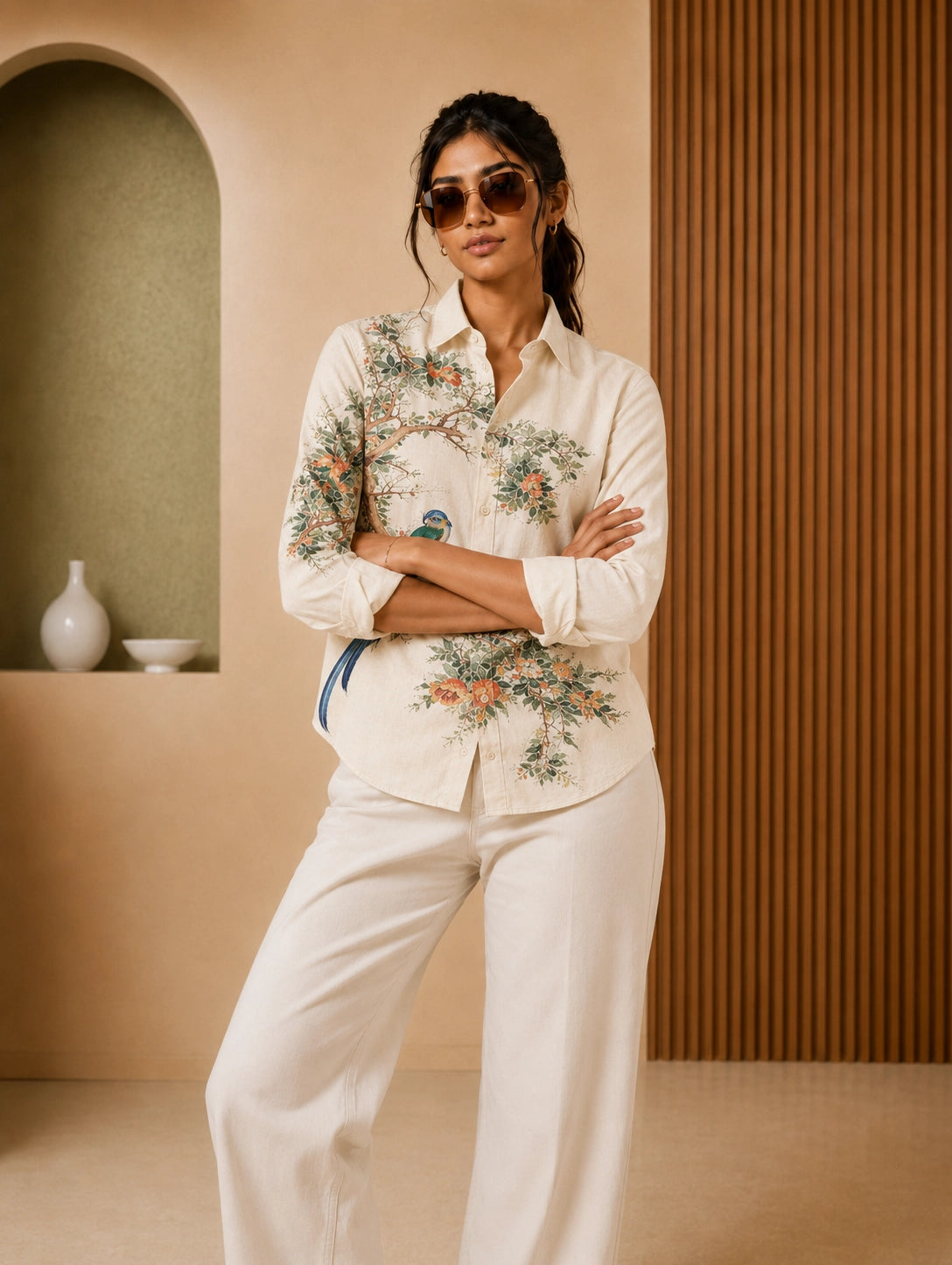 Green Parrot Type Full Sleeves Shirts - XPST