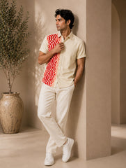 Red Scales Printed Mens Half Sleeves Shirts Exclusive - XPST