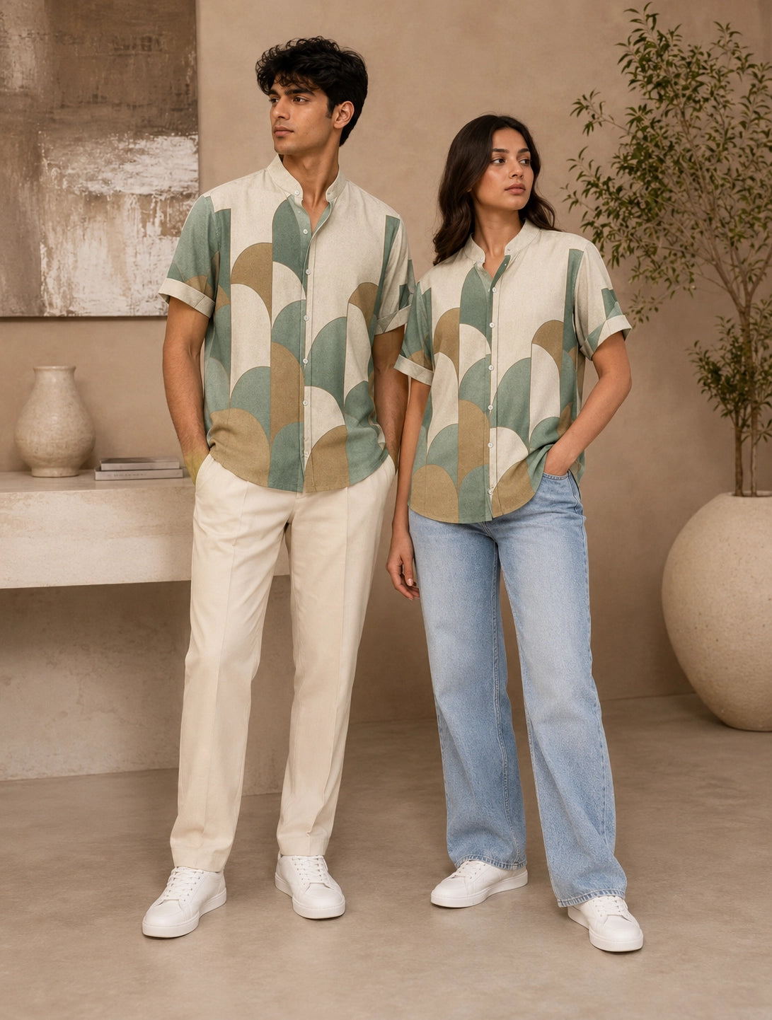 Wall Design Printed Mens Half Sleeves Shirts Exclusive - XPST