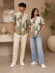 Wall Design Printed Mens Half Sleeves Shirts Exclusive - XPST
